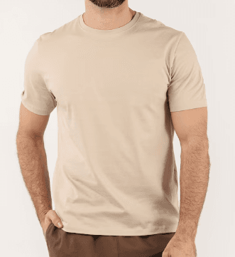 Camiseta Básica Algodão Bege, foto 2 de 3